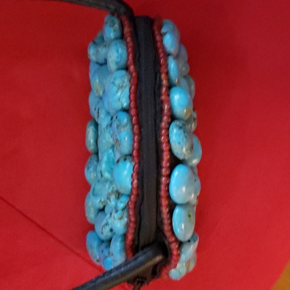 Vintage REAL turquoise stone and Leather Purse. - Picture 2 of 7